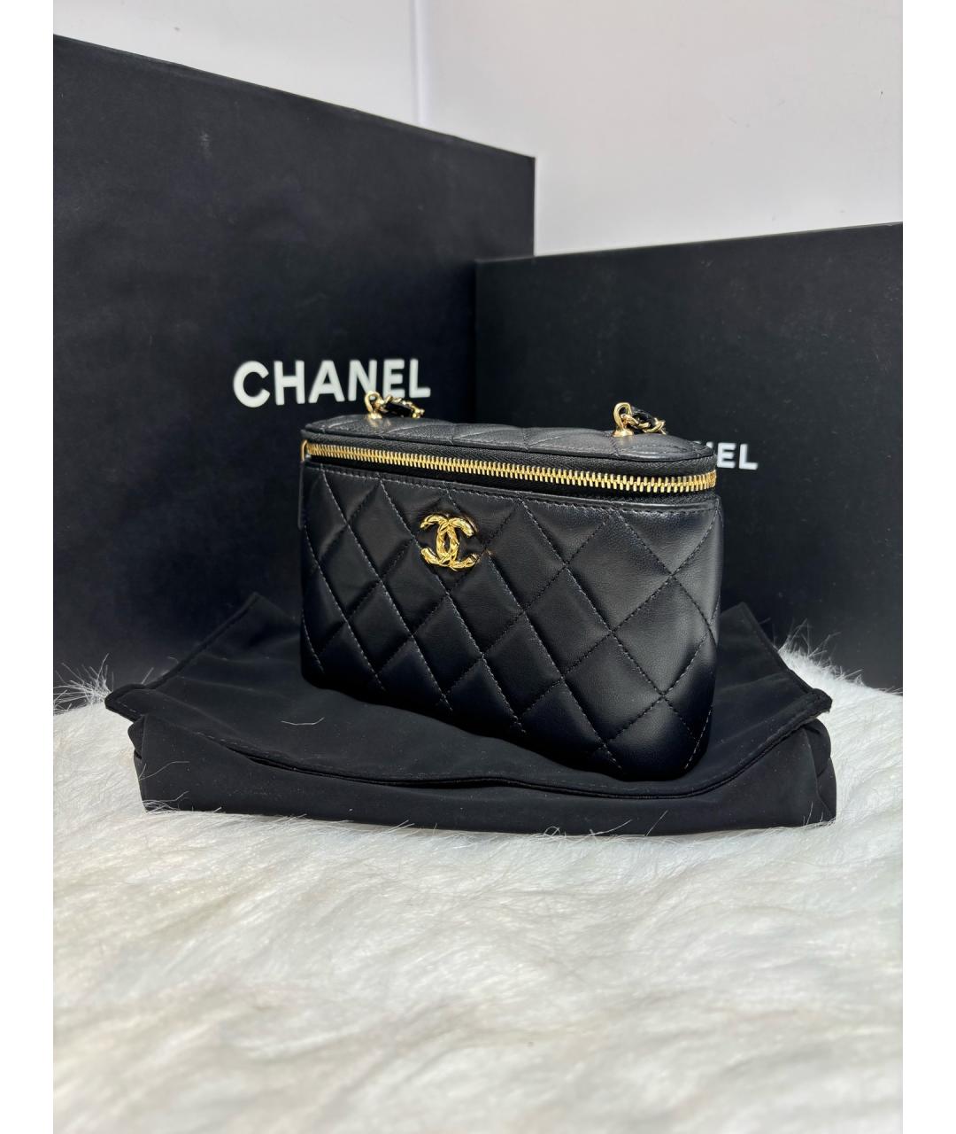 CHANEL Черная кожаная сумка через плечо, фото 4