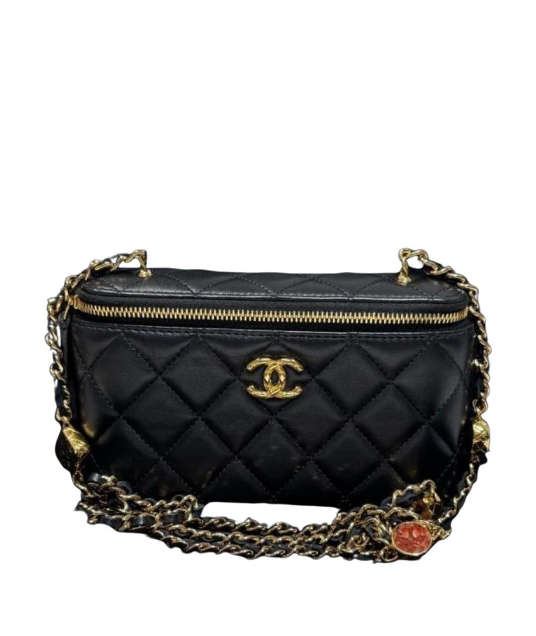 CHANEL Черная кожаная сумка через плечо, фото 1