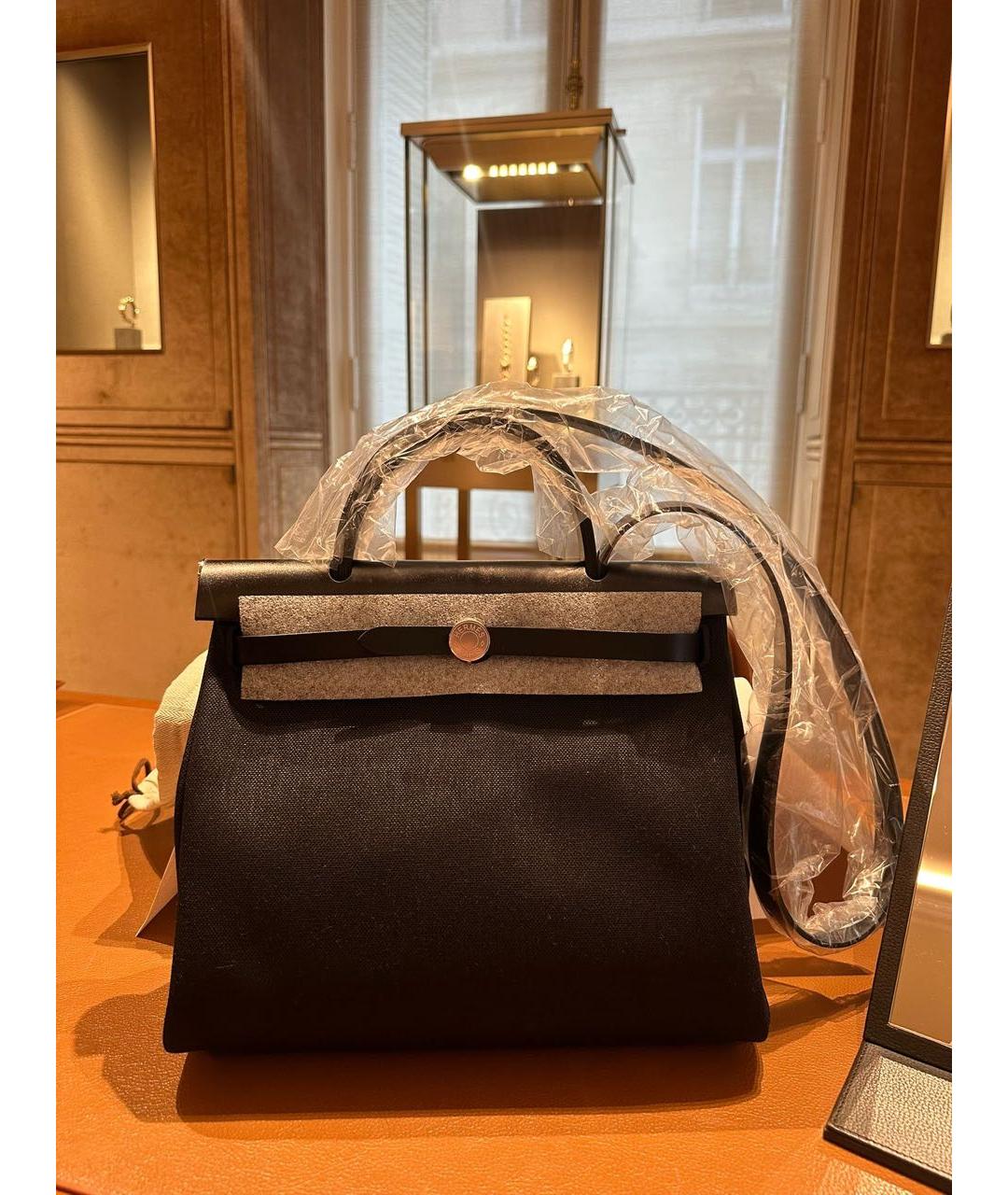 HERMES Черная тканевая сумка через плечо, фото 6