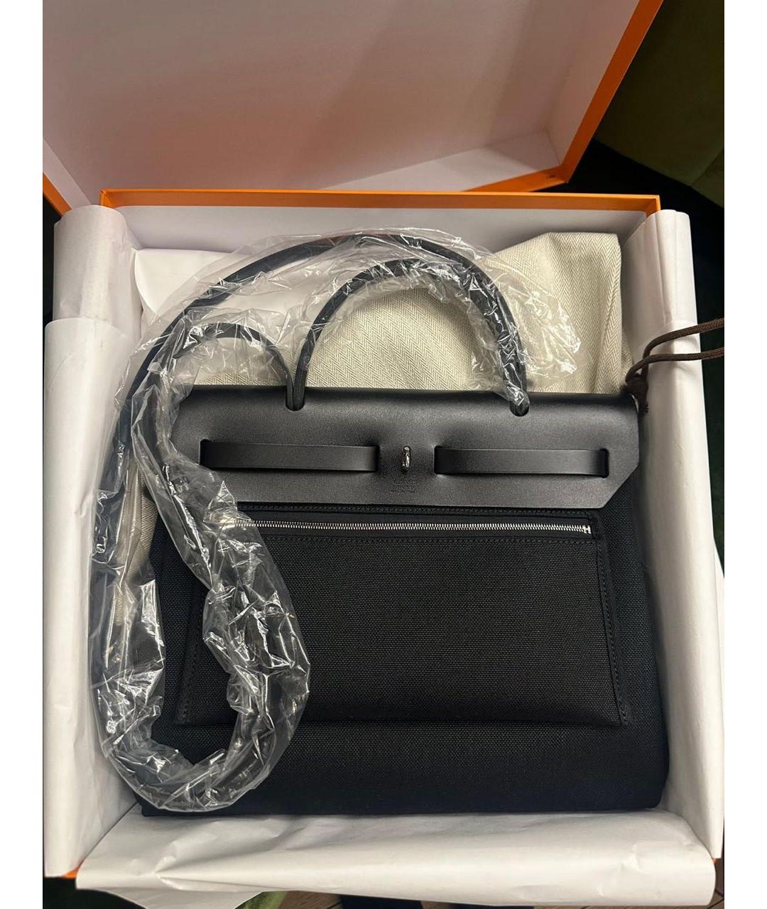 HERMES Черная тканевая сумка через плечо, фото 4