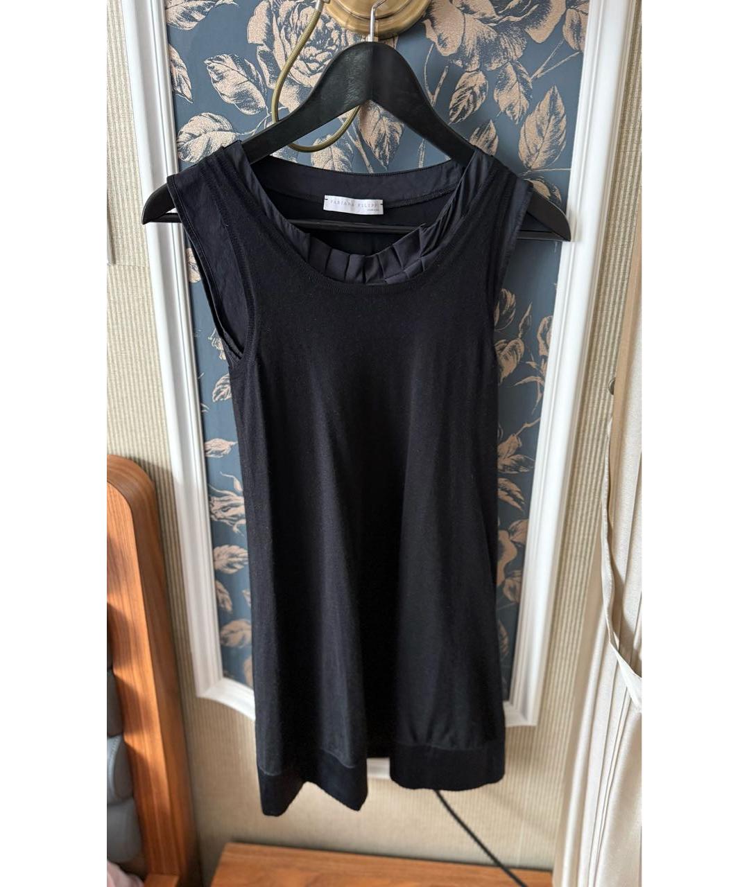 FABIANA FILIPPI Черное кашемировое коктейльное платье, фото 3