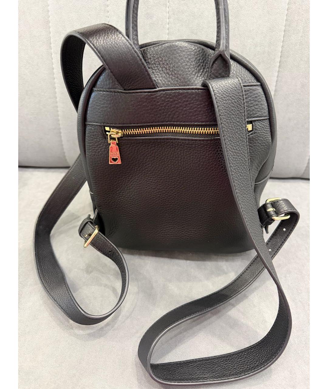 LOVE MOSCHINO Черный кожаный рюкзак, фото 7