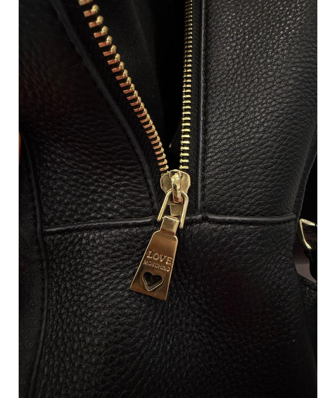 LOVE MOSCHINO Черный кожаный рюкзак, фото 6