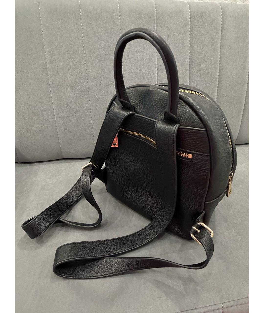 LOVE MOSCHINO Черный кожаный рюкзак, фото 3