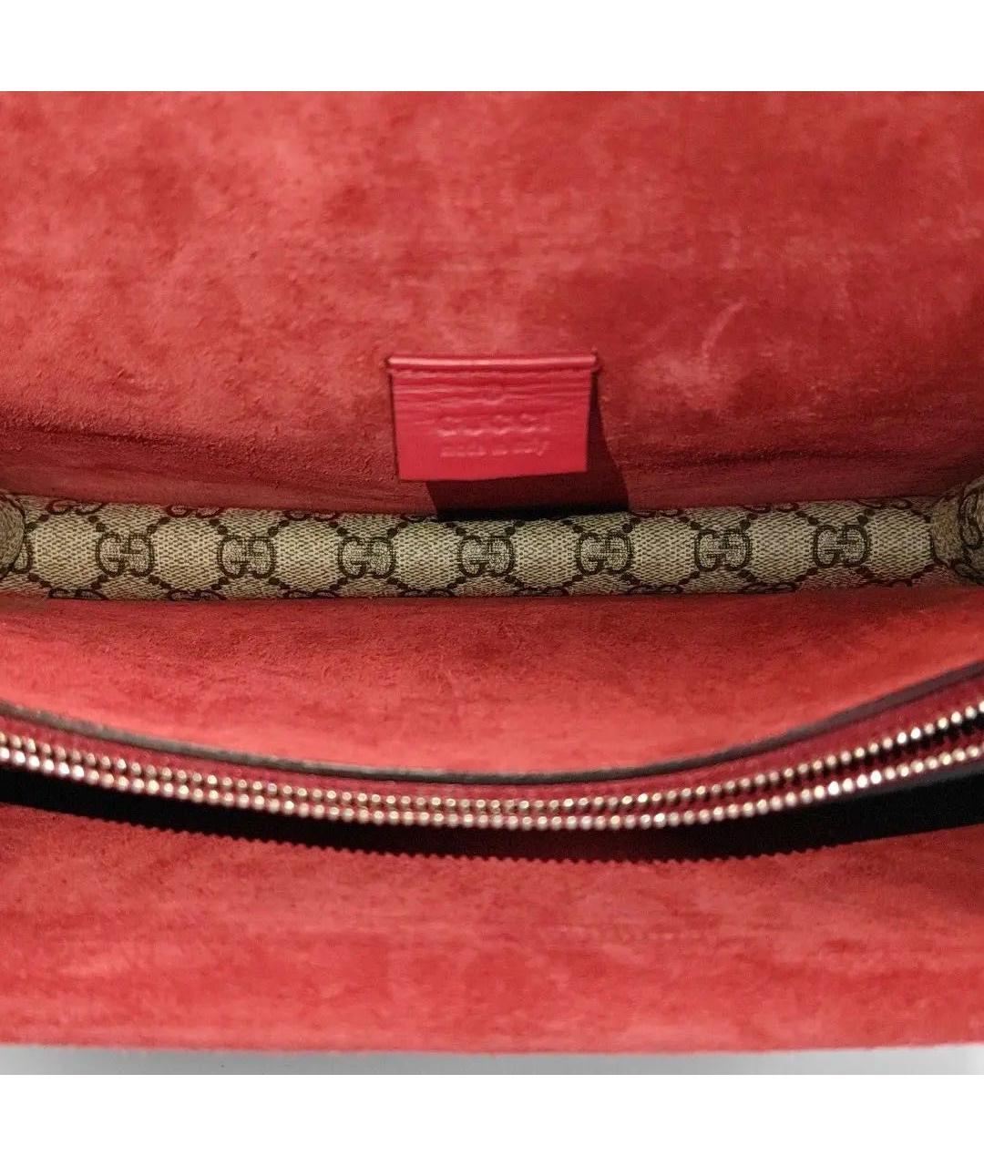 GUCCI Красная замшевая сумка через плечо, фото 4