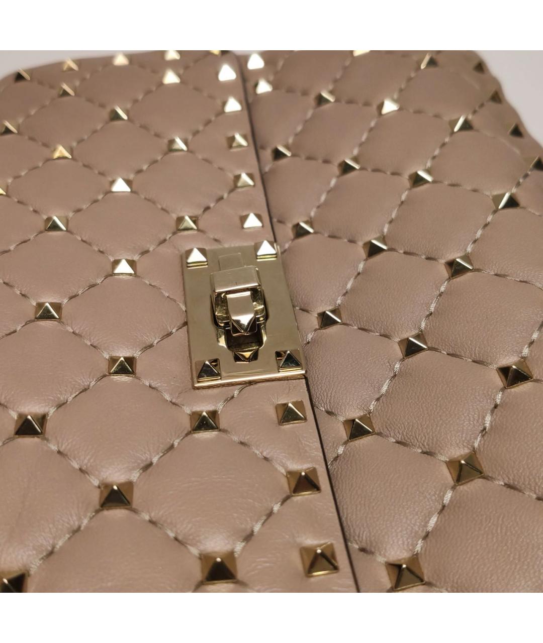 VALENTINO Бежевая кожаная сумка через плечо, фото 6