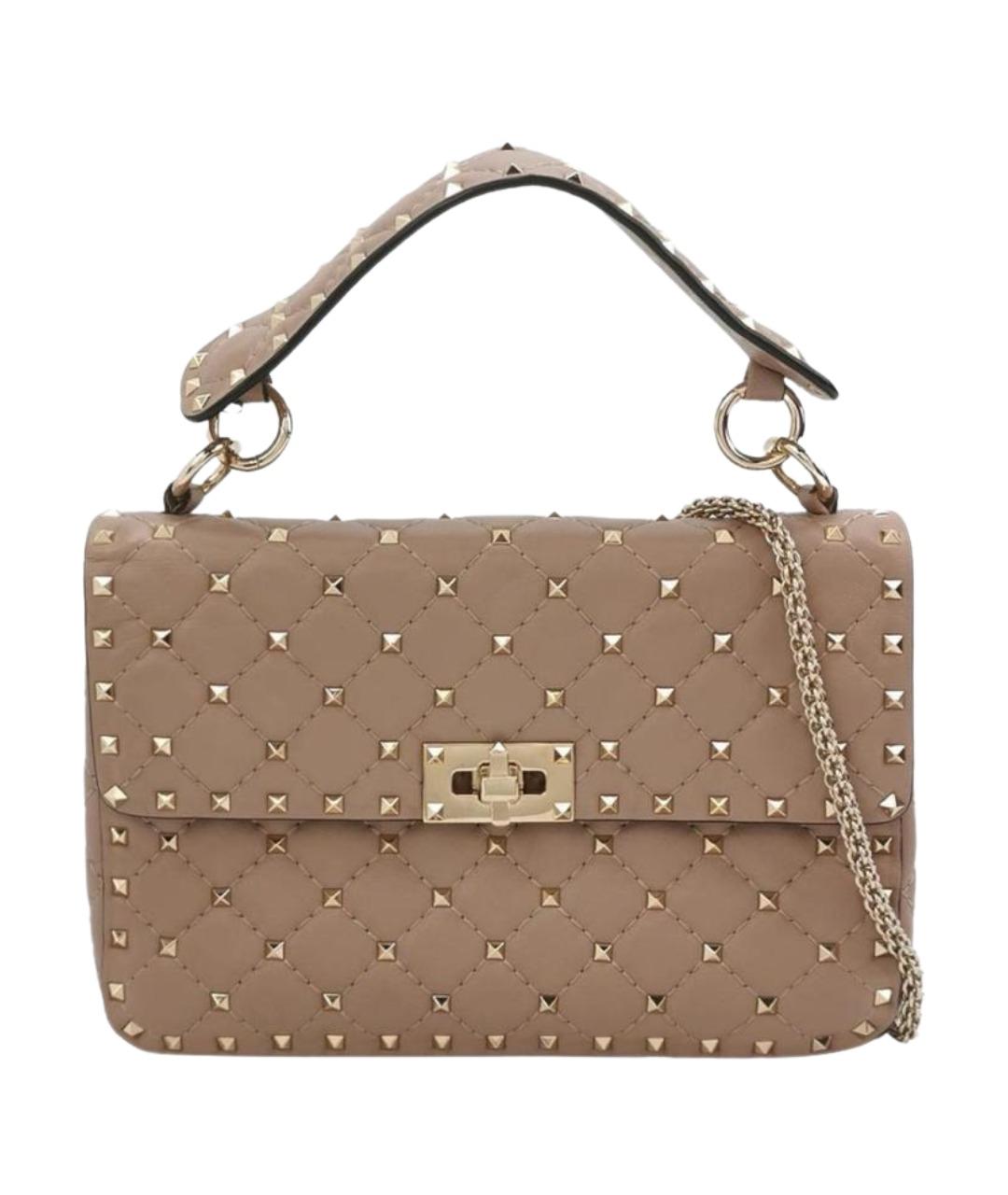 VALENTINO Бежевая кожаная сумка через плечо, фото 1