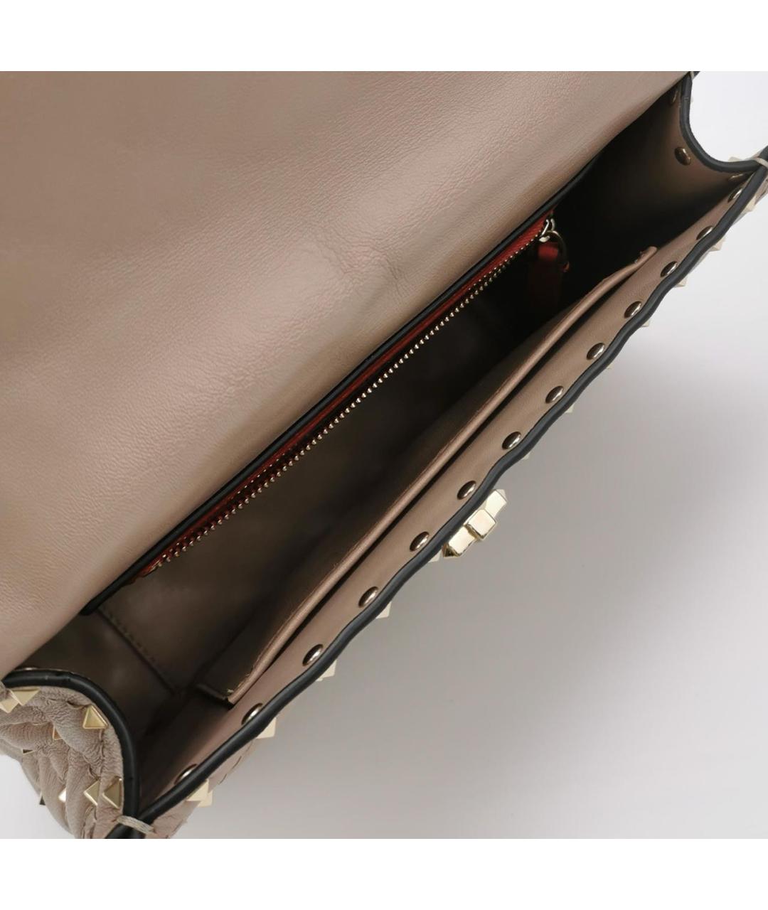 VALENTINO Бежевая кожаная сумка через плечо, фото 5