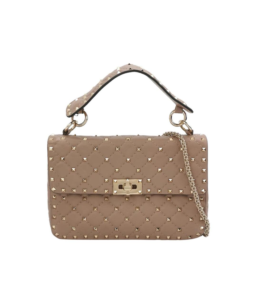 VALENTINO Бежевая кожаная сумка через плечо, фото 9