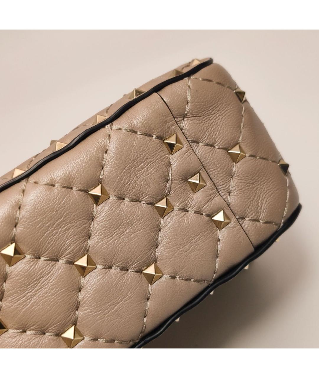 VALENTINO Бежевая кожаная сумка через плечо, фото 8