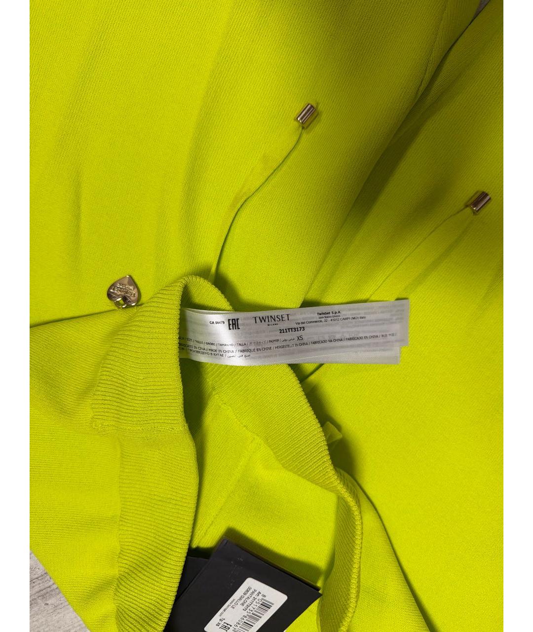 TWIN-SET Салатовые брюки узкие, фото 5