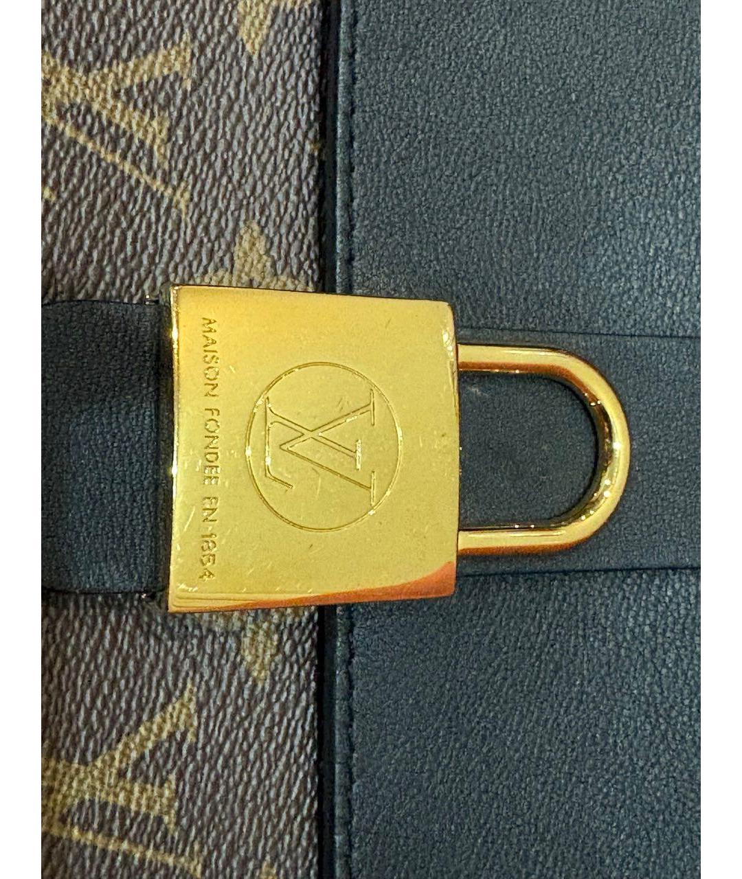 LOUIS VUITTON Коричневая кожаная сумка с короткими ручками, фото 4