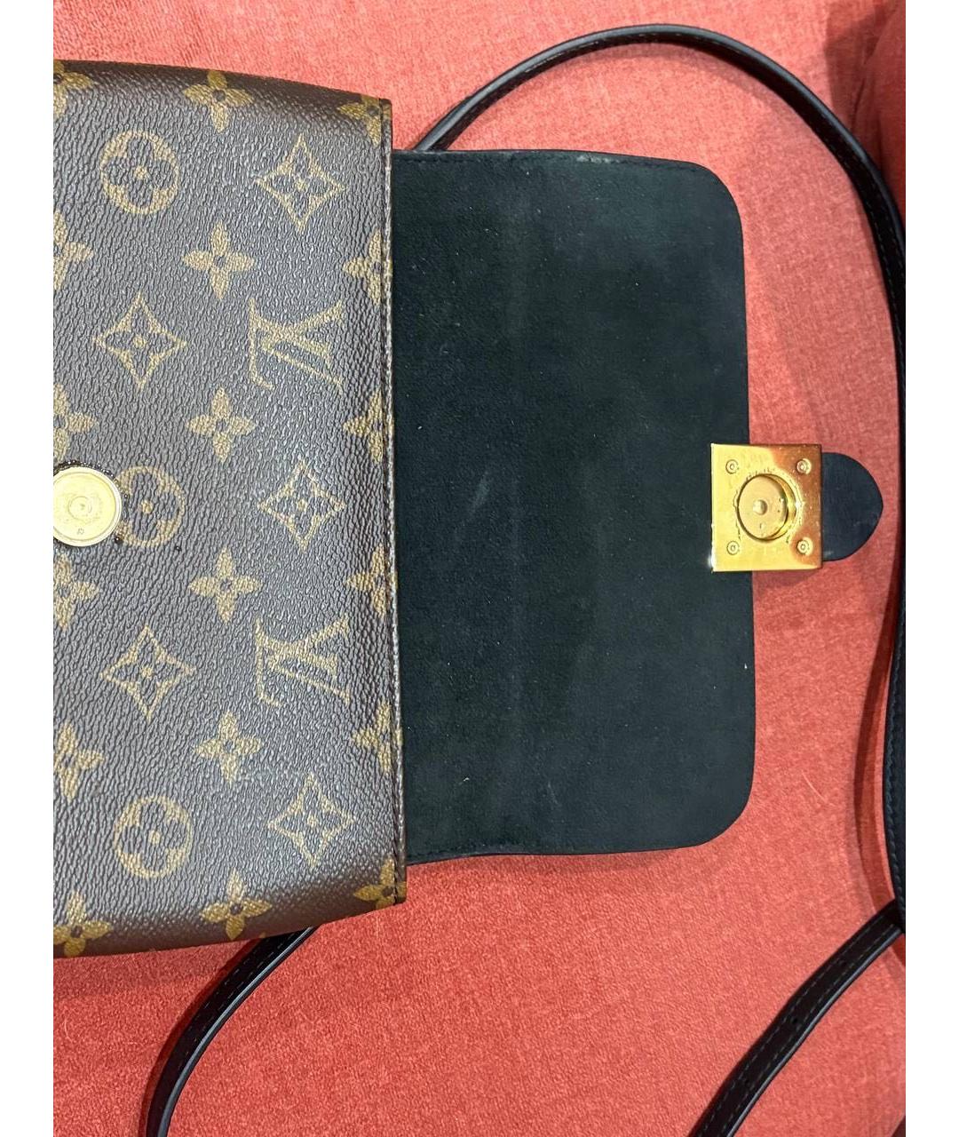 LOUIS VUITTON Коричневая кожаная сумка с короткими ручками, фото 5