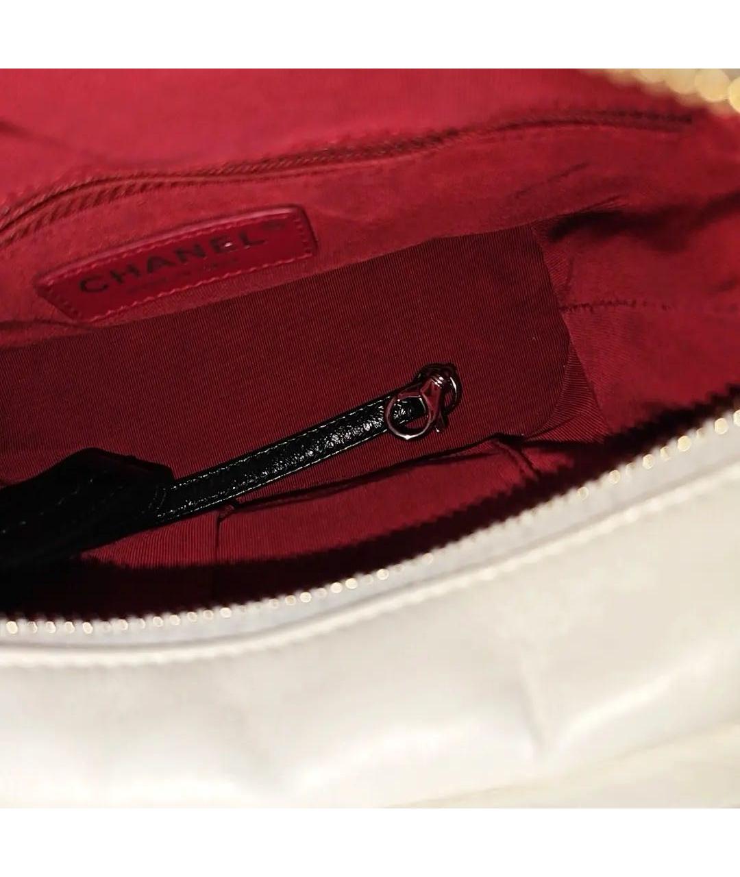 CHANEL Белая кожаная сумка через плечо, фото 4