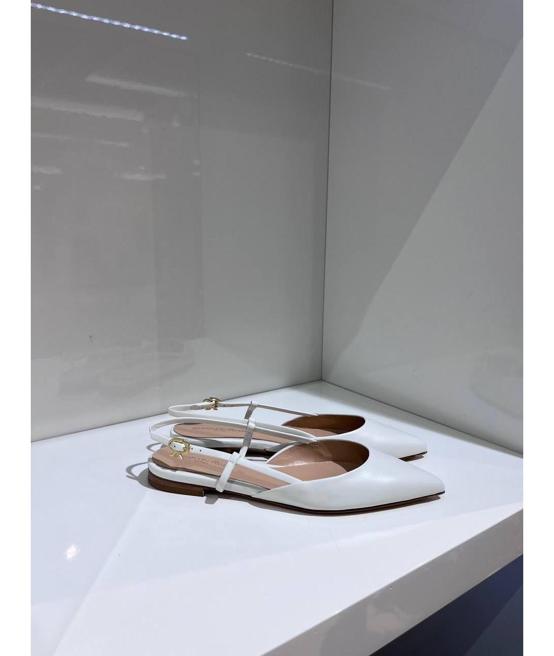 GIANVITO ROSSI Белые кожаные босоножки, фото 2