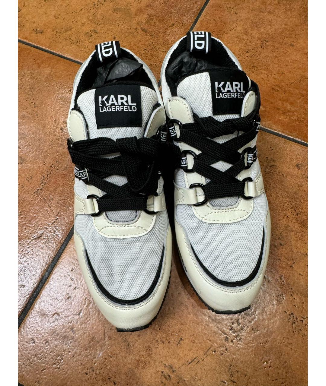 KARL LAGERFELD Белые кожаные кроссовки, фото 2