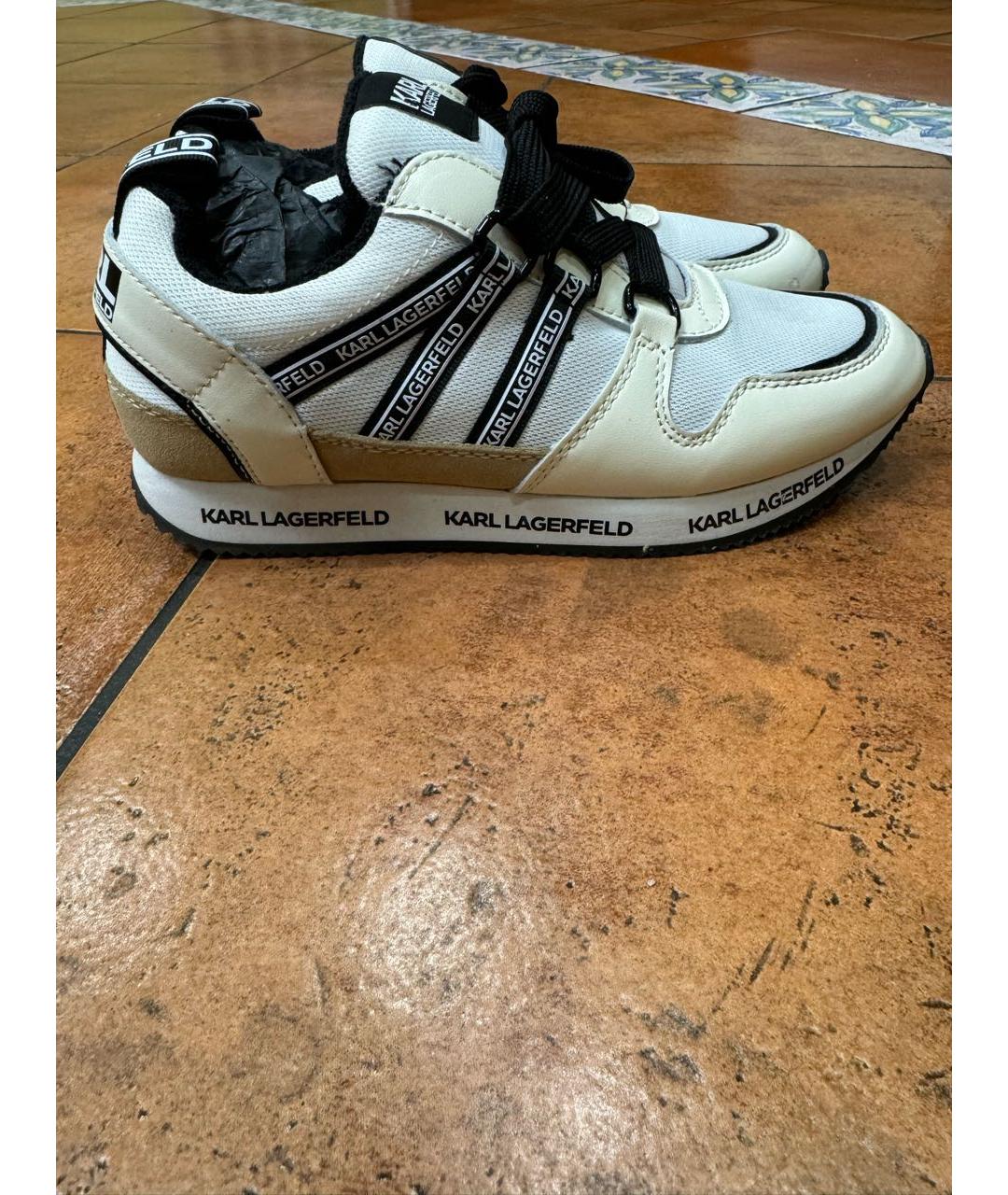 KARL LAGERFELD Белые кожаные кроссовки, фото 8