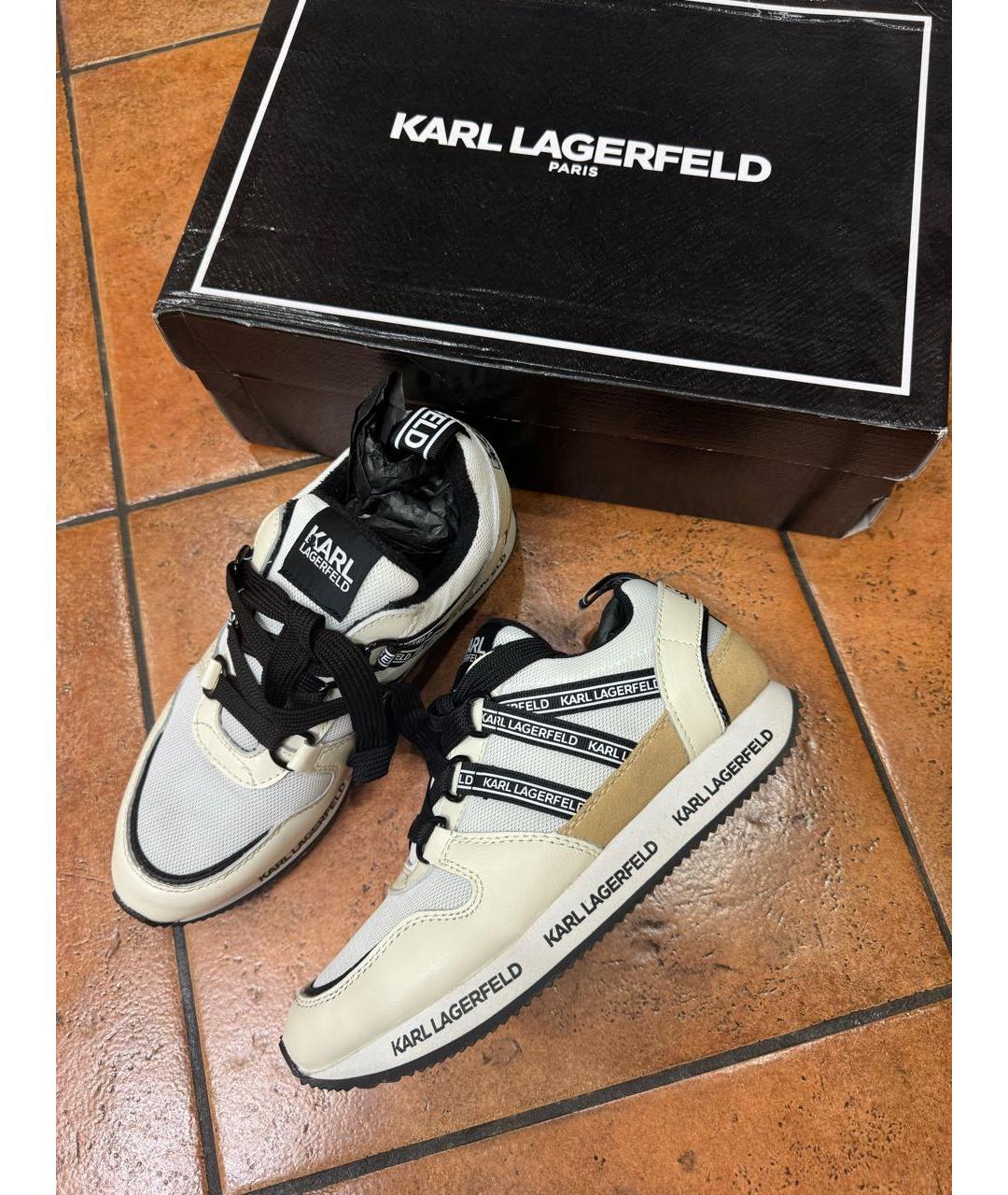 KARL LAGERFELD Белые кожаные кроссовки, фото 6