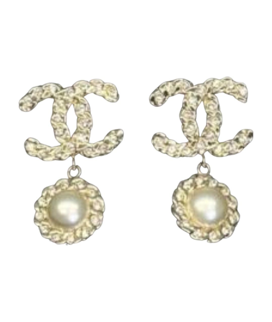 CHANEL Золотые металлические серьги, фото 1