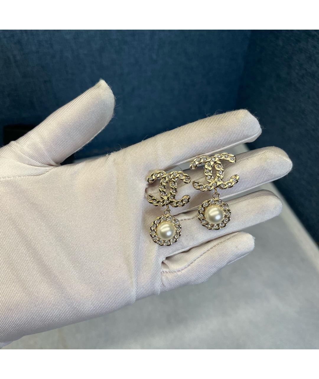 CHANEL Золотые металлические серьги, фото 5