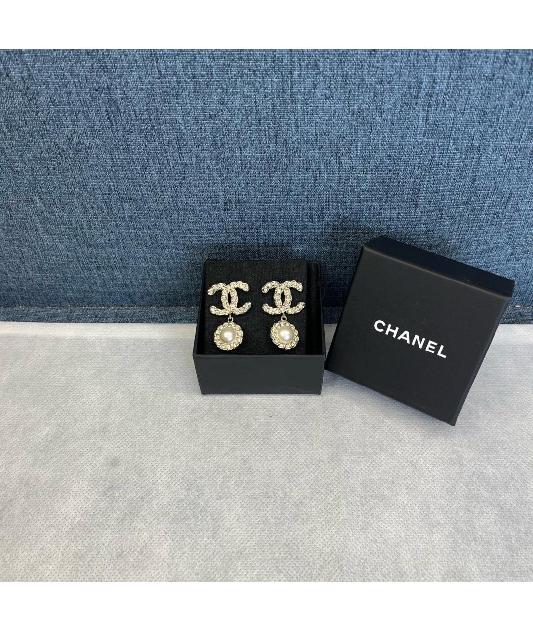 CHANEL Золотые металлические серьги, фото 7