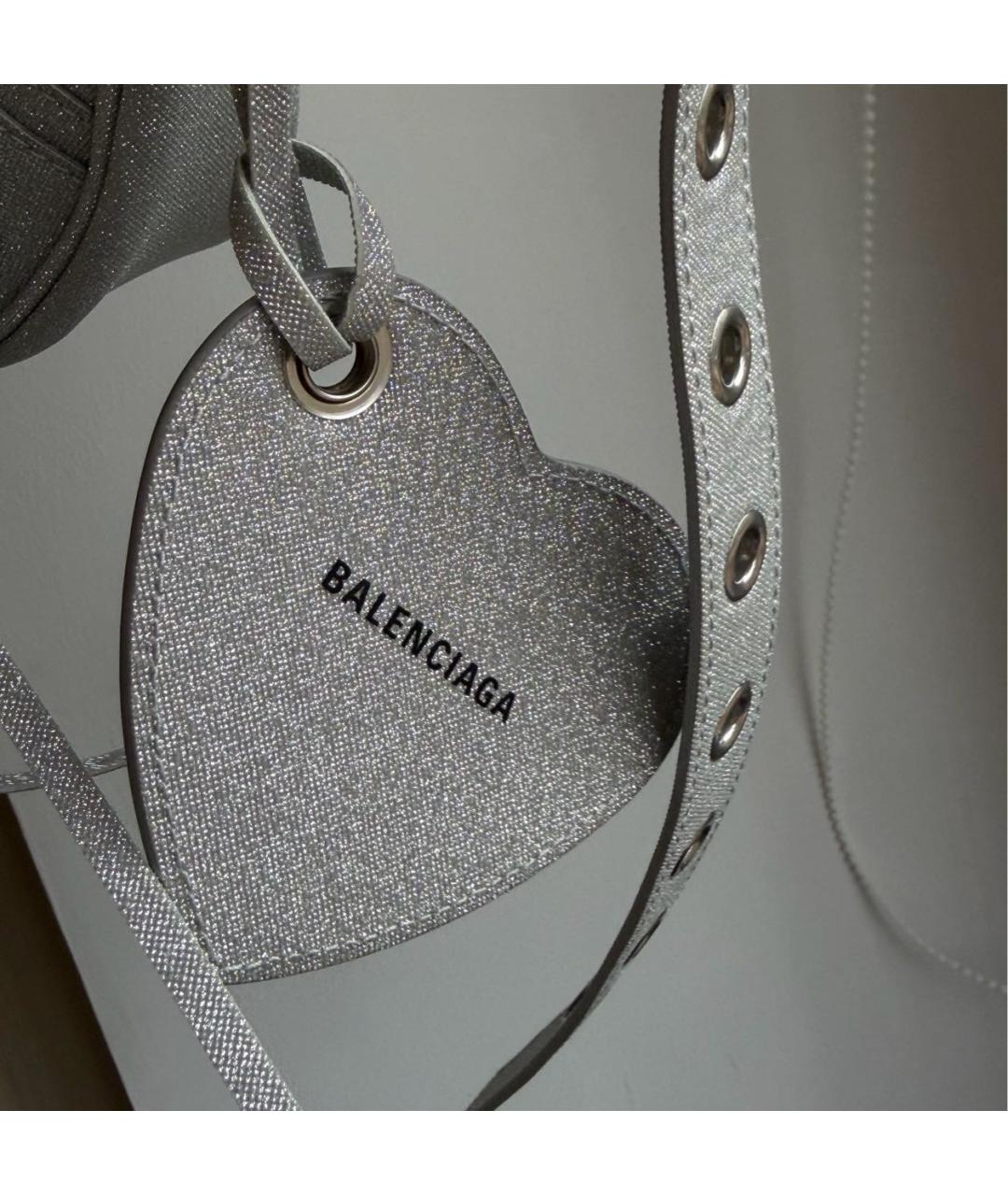 BALENCIAGA Серебряная тканевая сумка через плечо, фото 6