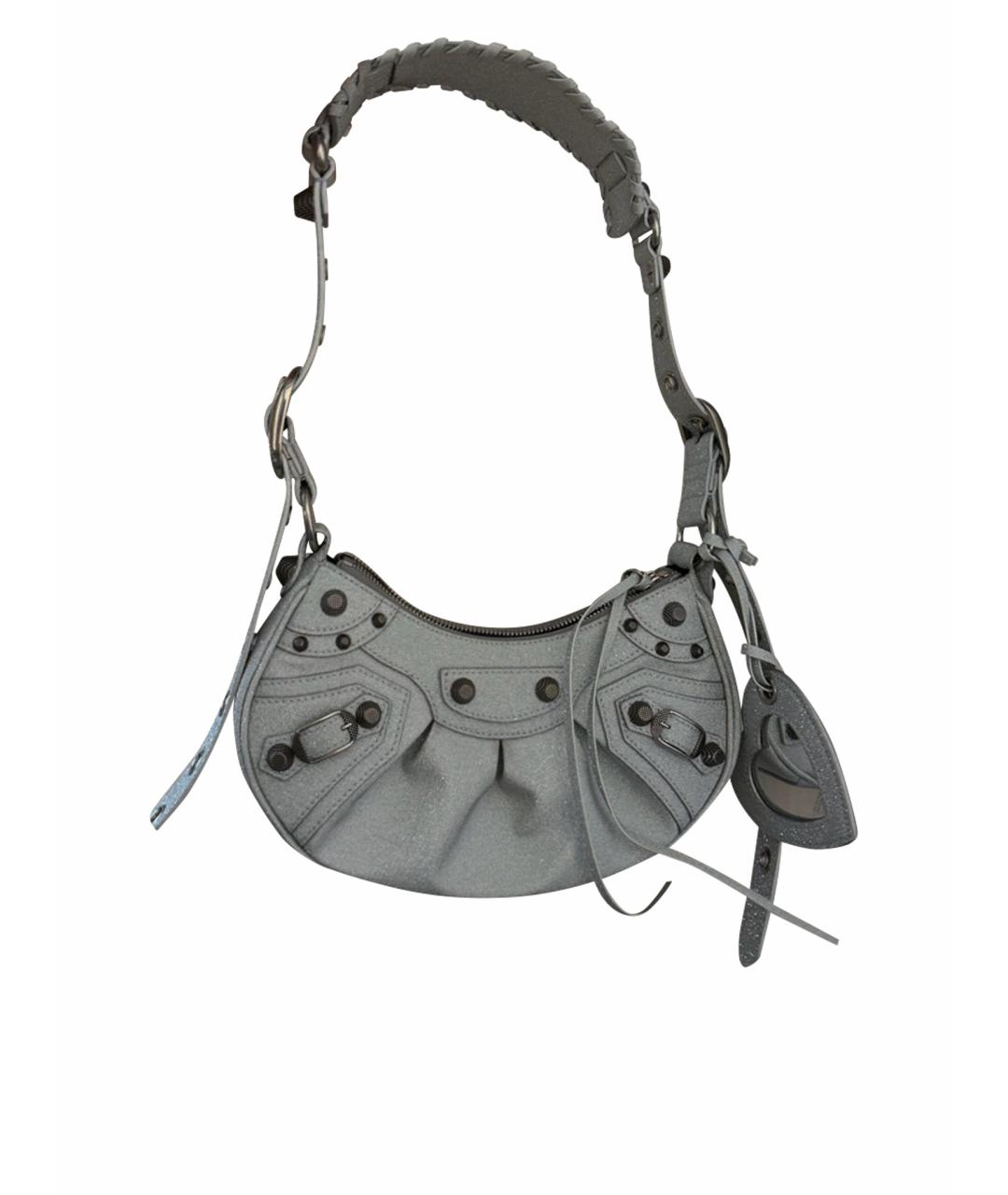 BALENCIAGA Серебряная тканевая сумка через плечо, фото 1