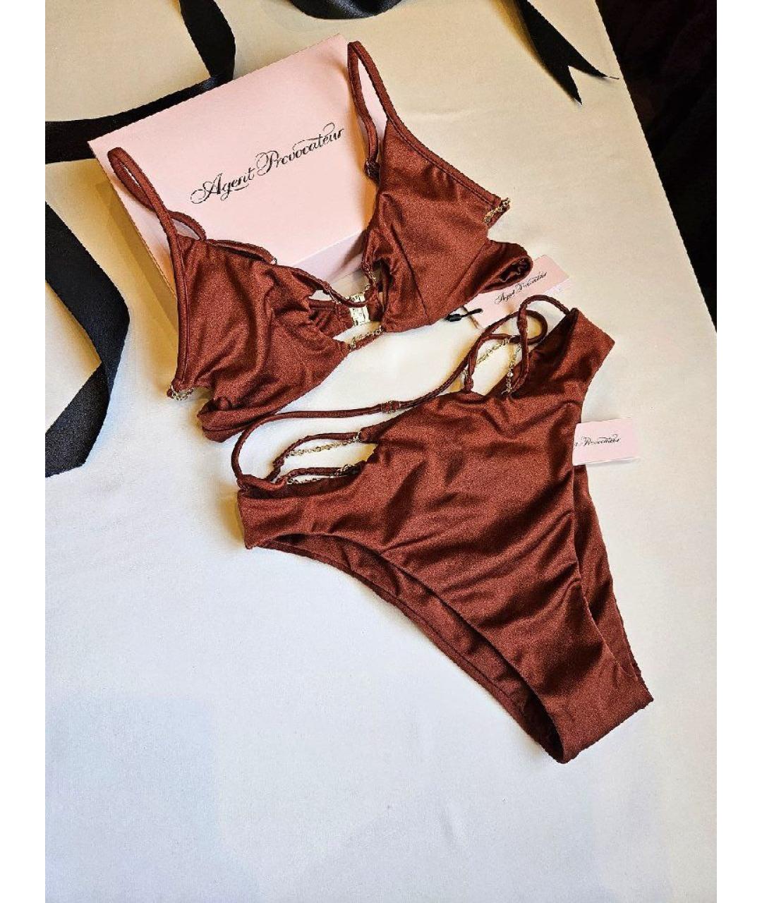 AGENT PROVOCATEUR Коричневый полиамидовый купальник, фото 2