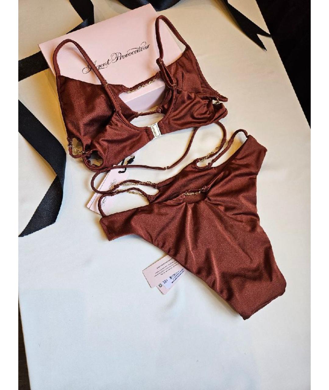 AGENT PROVOCATEUR Коричневый полиамидовый купальник, фото 3