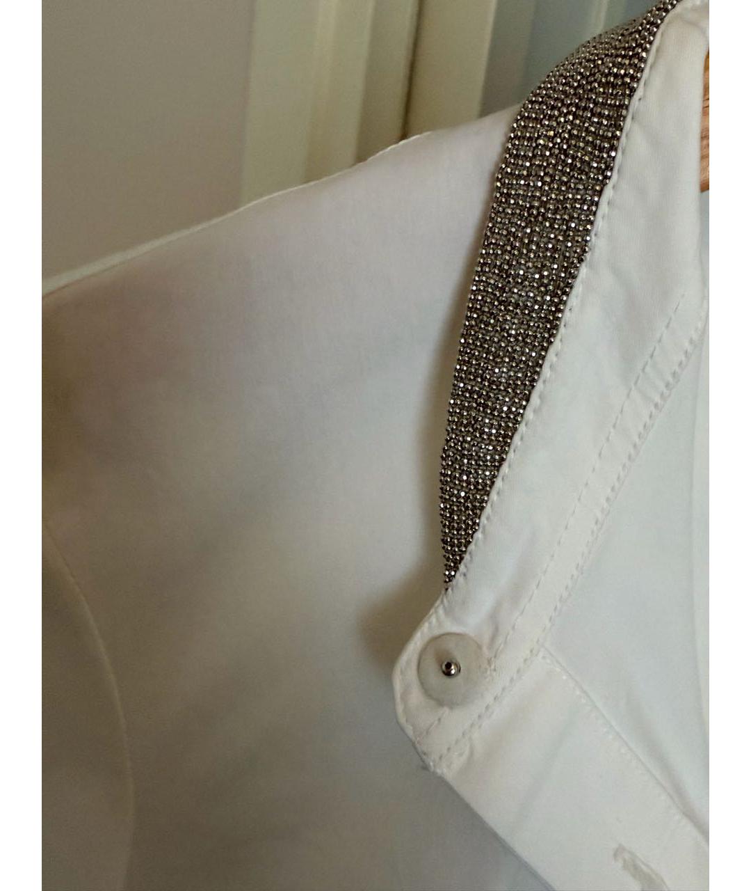 BRUNELLO CUCINELLI Белая хлопко-эластановая рубашка, фото 3