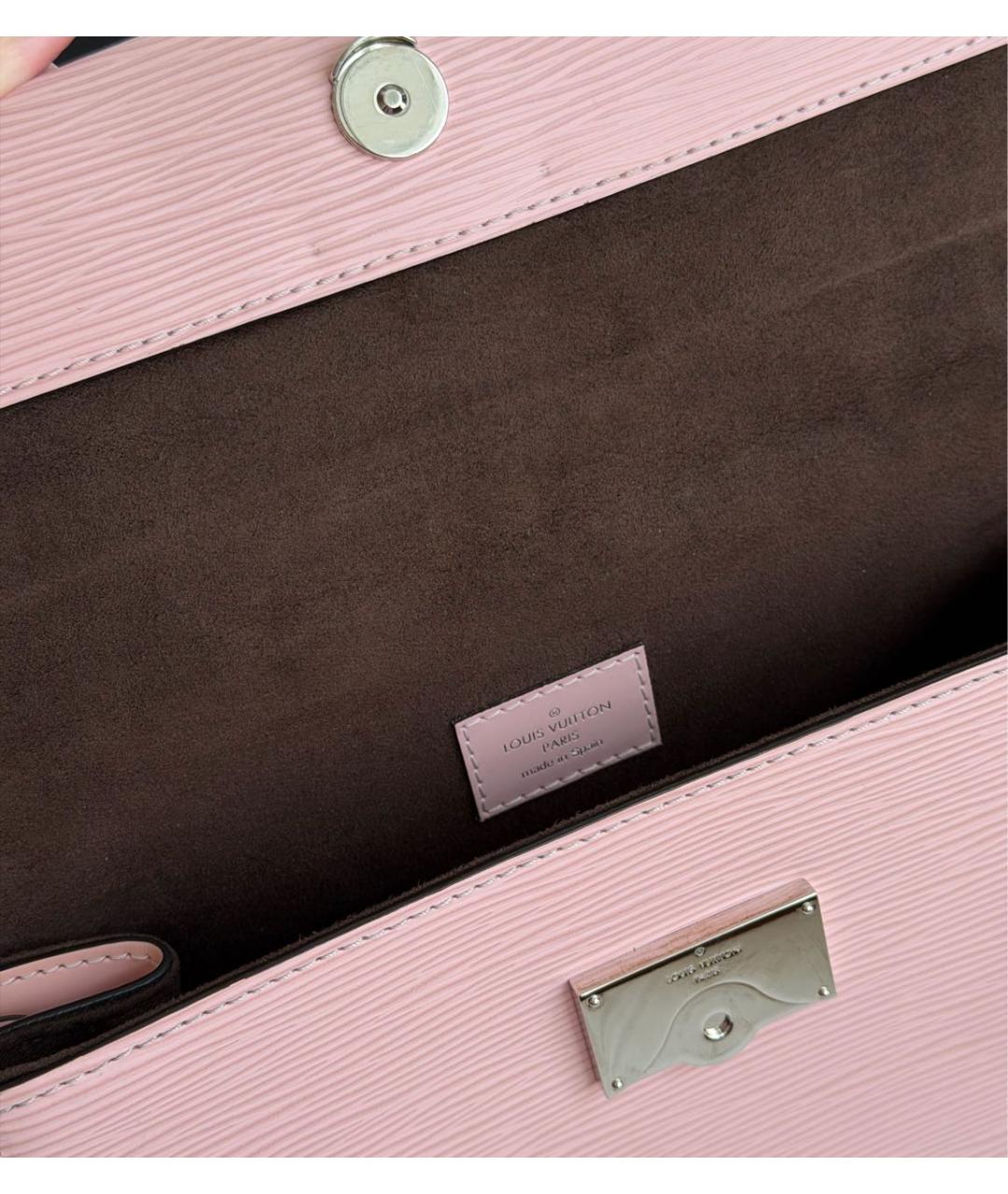 LOUIS VUITTON Розовая кожаная сумка с короткими ручками, фото 3