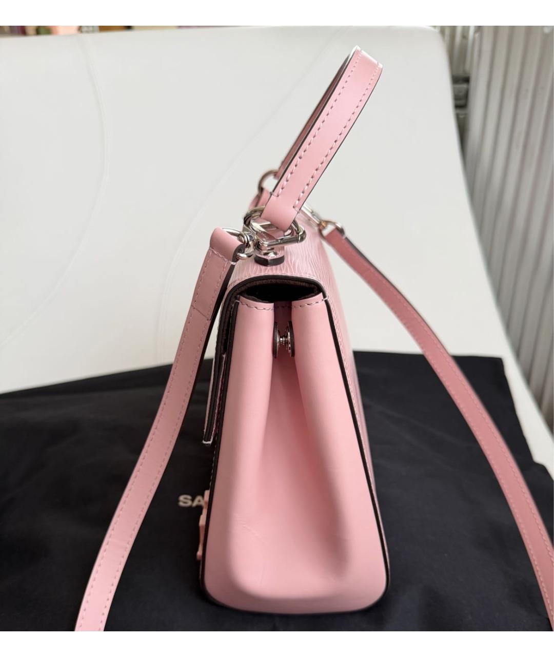 LOUIS VUITTON Розовая кожаная сумка с короткими ручками, фото 4