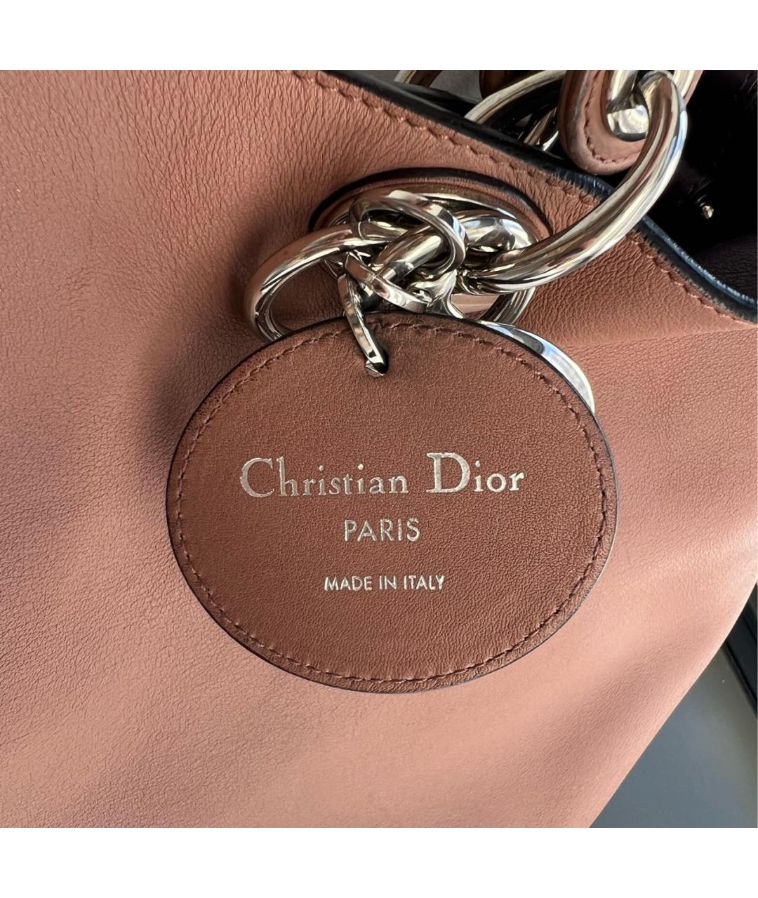 CHRISTIAN DIOR Розовая кожаная сумка тоут, фото 2