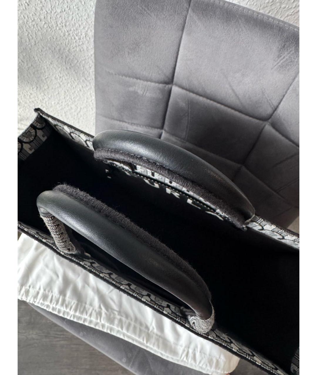 FURLA Черная жаккардовая сумка тоут, фото 5