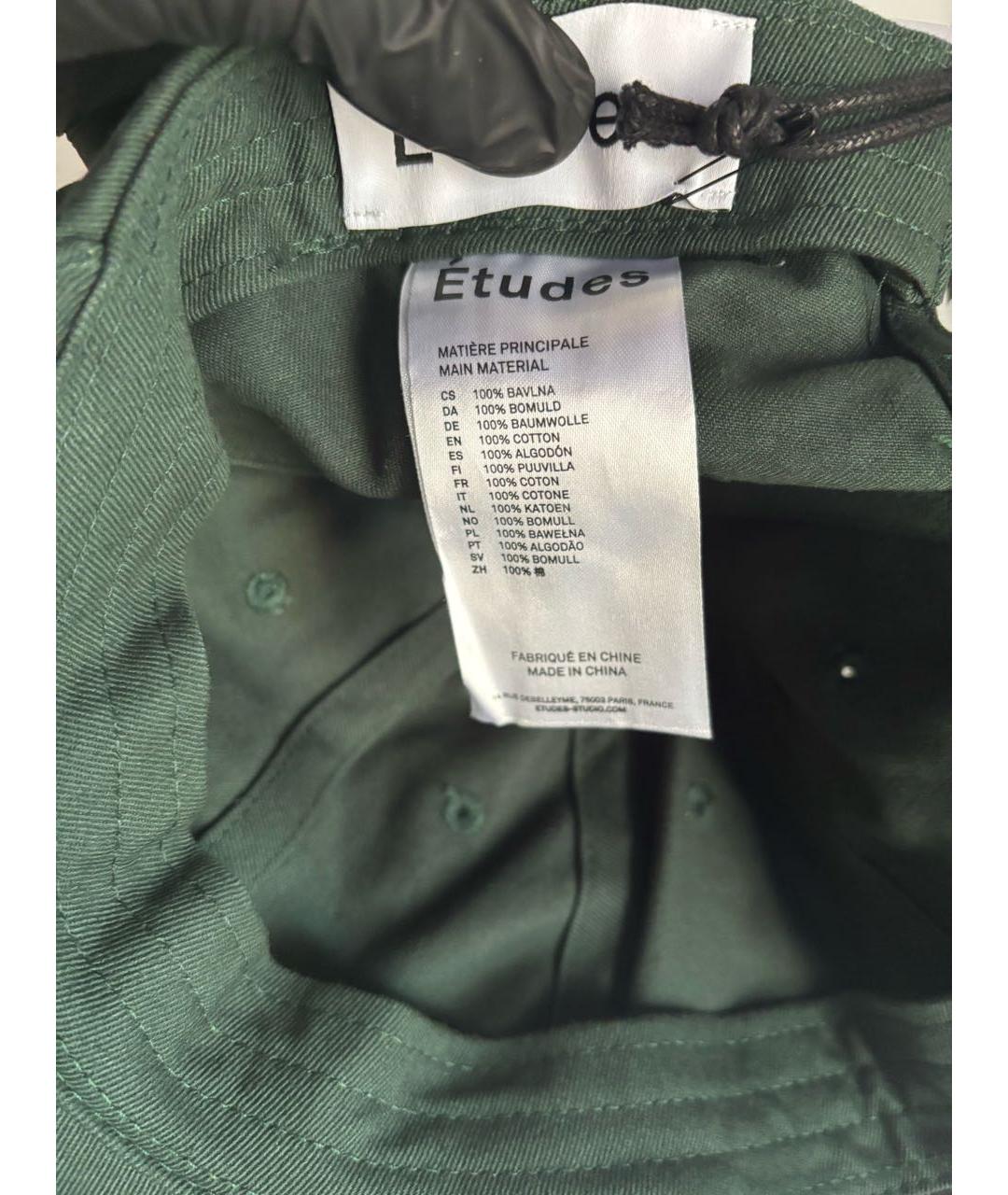 ETUDES Зеленая хлопковая кепка/бейсболка, фото 3