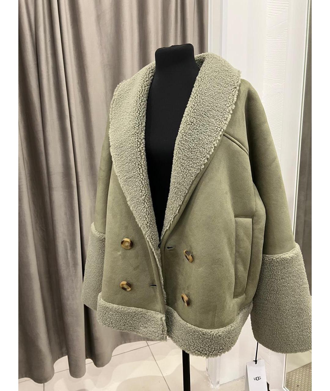 UGG AUSTRALIA Хаки полиэстеровая дубленка, фото 2