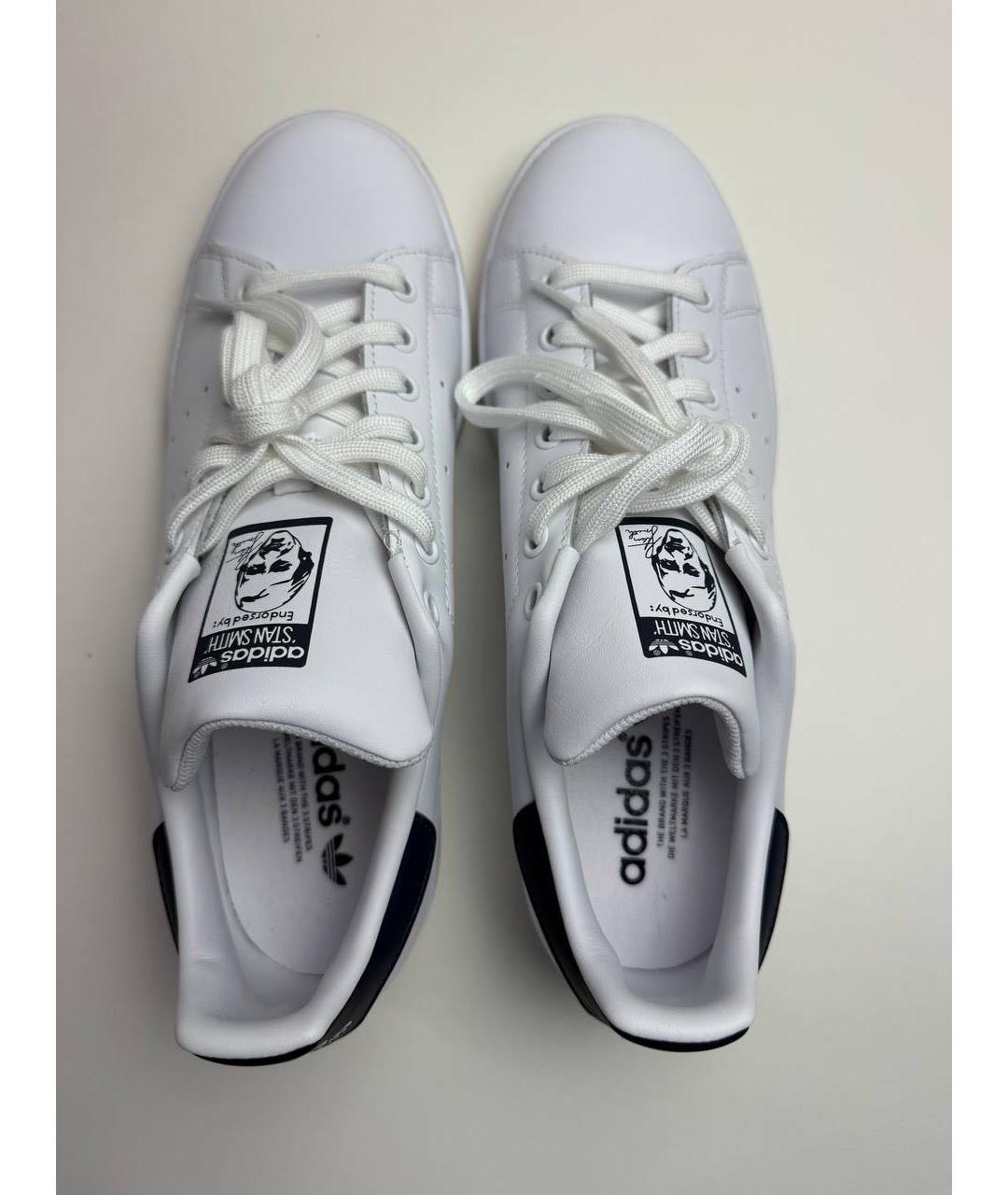 ADIDAS Белые кожаные низкие кроссовки / кеды, фото 4