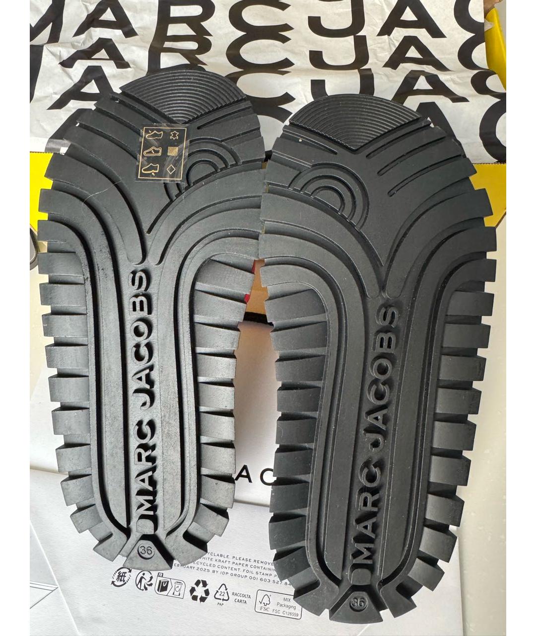 MARC JACOBS Красные кожаные шлепанцы, фото 4