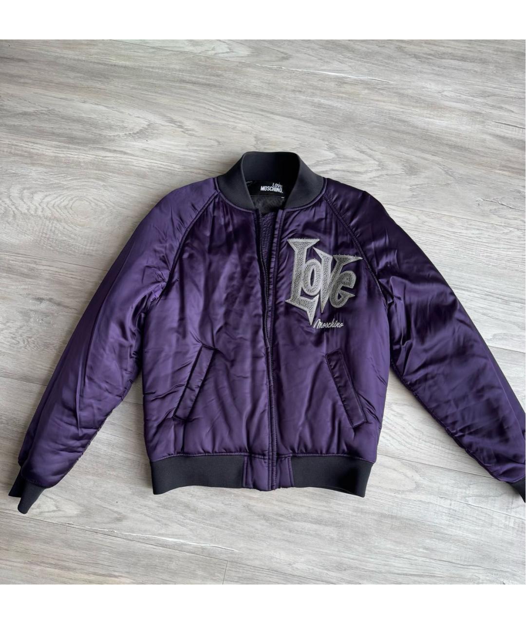 LOVE MOSCHINO Фиолетовая полиэстеровая куртка, фото 8