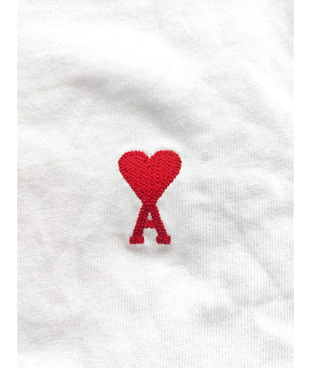 AMI ALEXANDRE MATTIUSSI Белая хлопковая футболка, фото 5