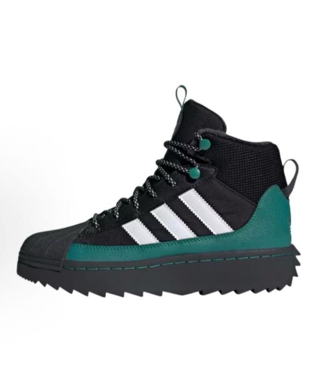 ADIDAS Черные текстильные высокие кроссовки / кеды, фото 2