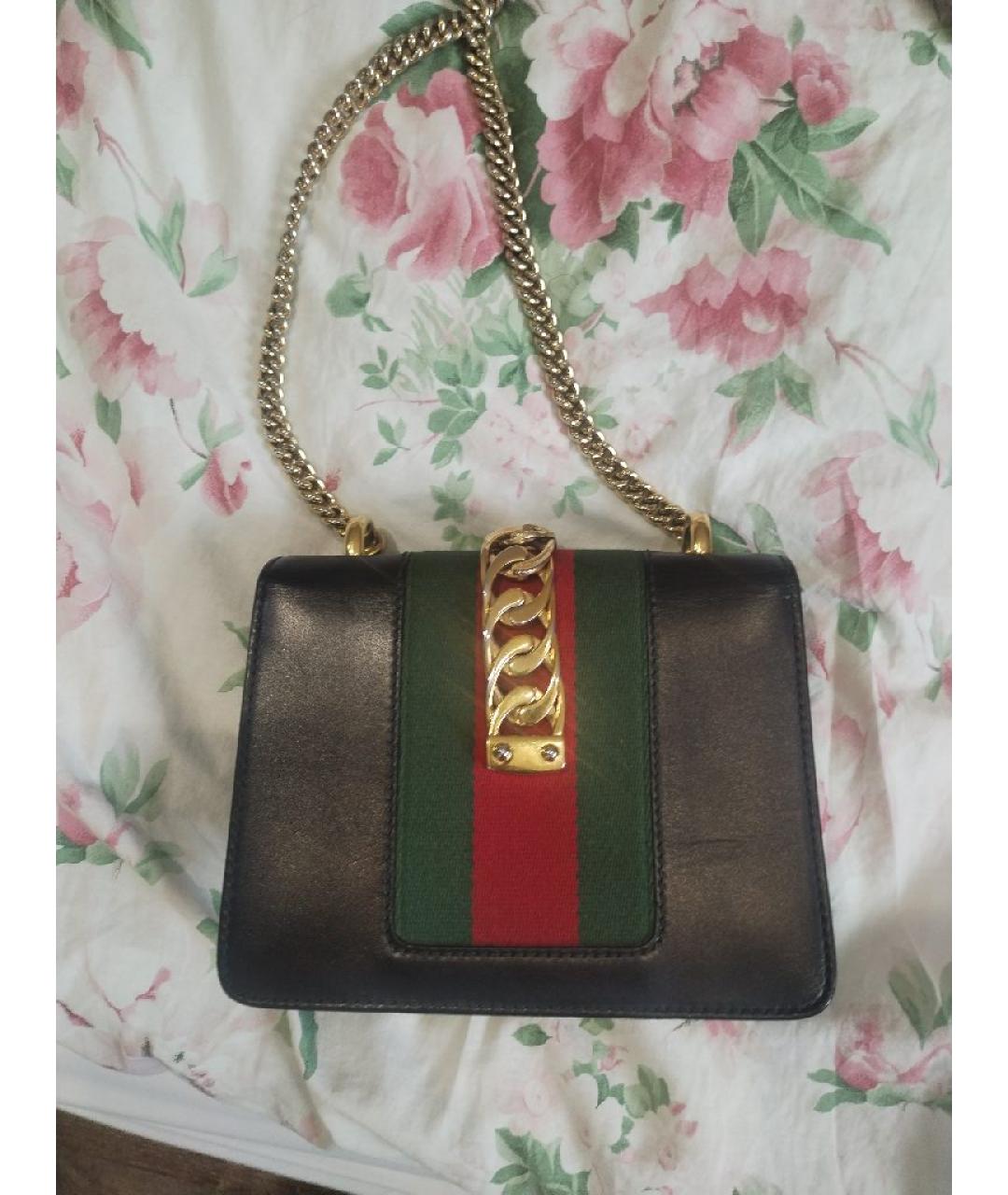 GUCCI Черная кожаная сумка через плечо, фото 2