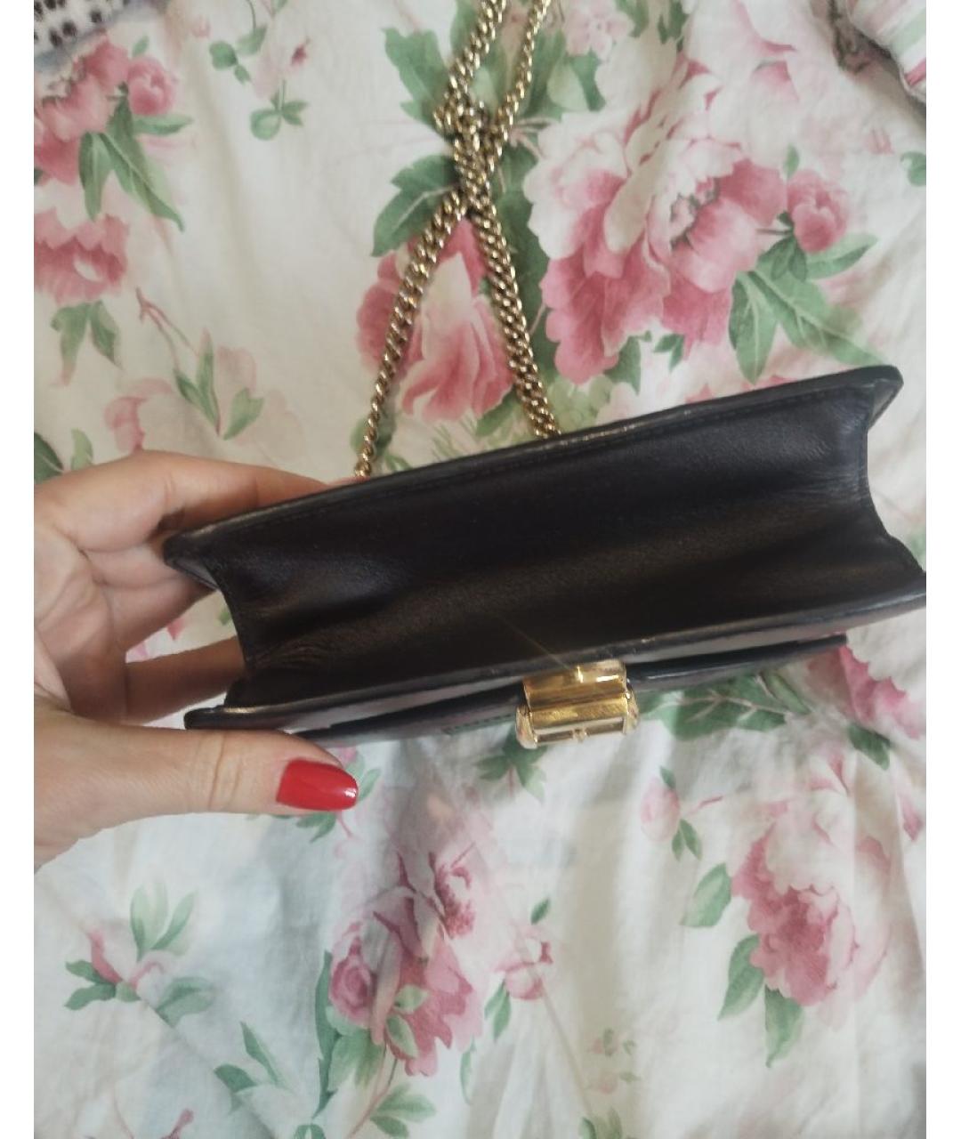 GUCCI Черная кожаная сумка через плечо, фото 3