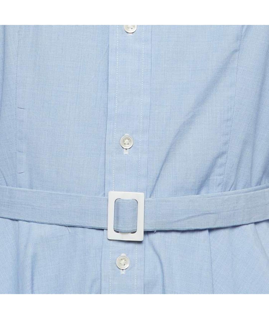 POLO RALPH LAUREN Голубое хлопковое повседневное платье, фото 3