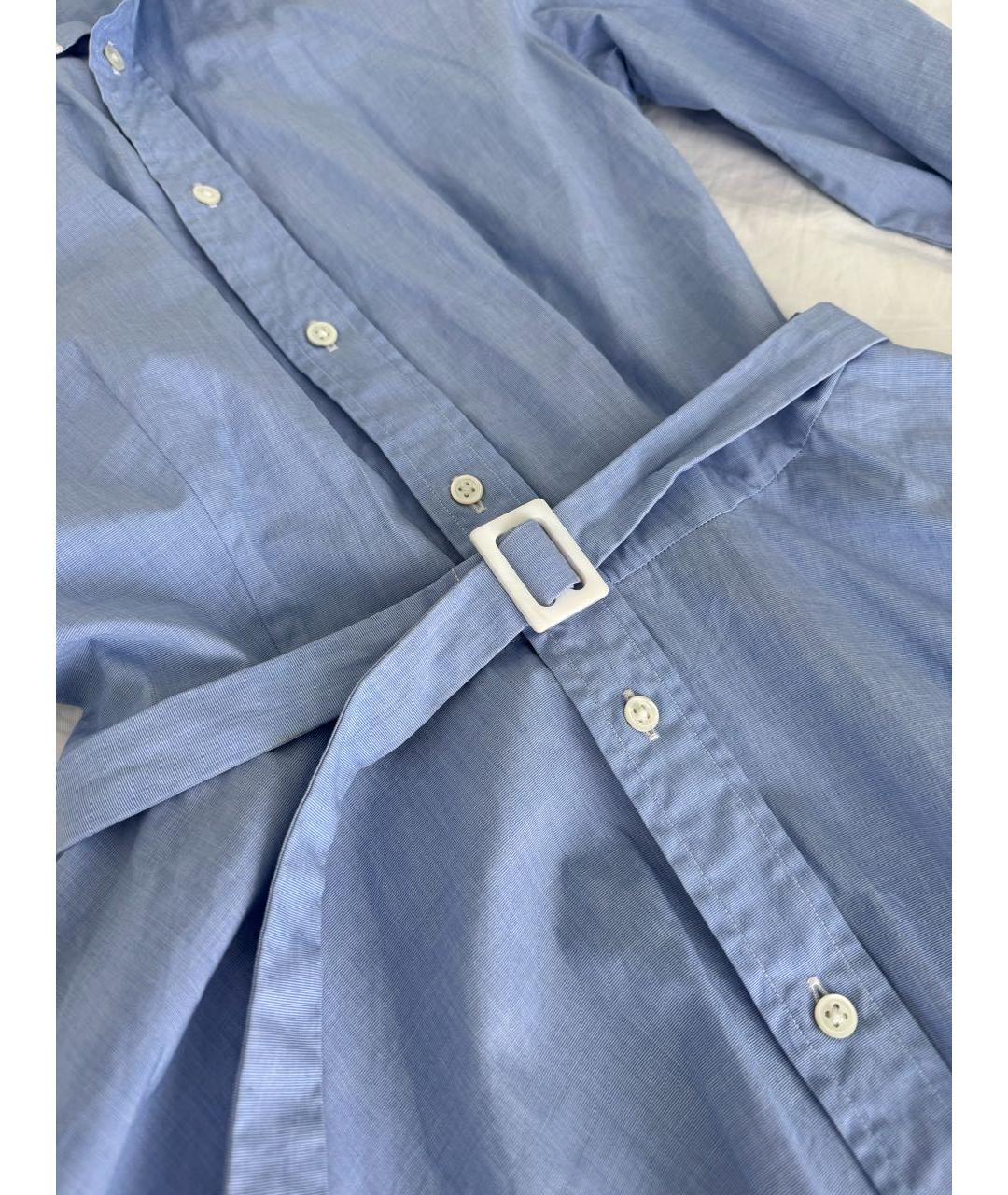 POLO RALPH LAUREN Голубое хлопковое повседневное платье, фото 5