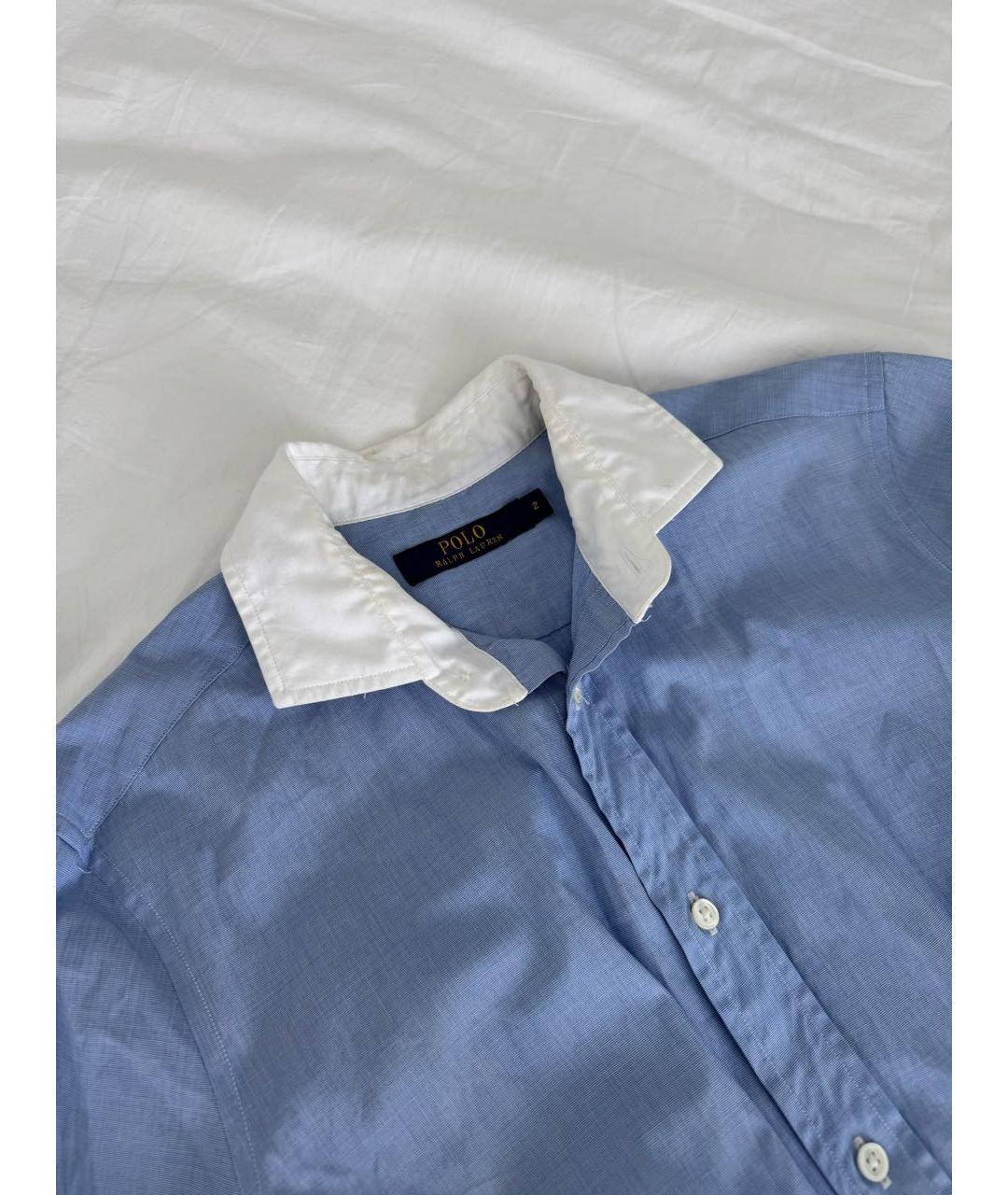 POLO RALPH LAUREN Голубое хлопковое повседневное платье, фото 6