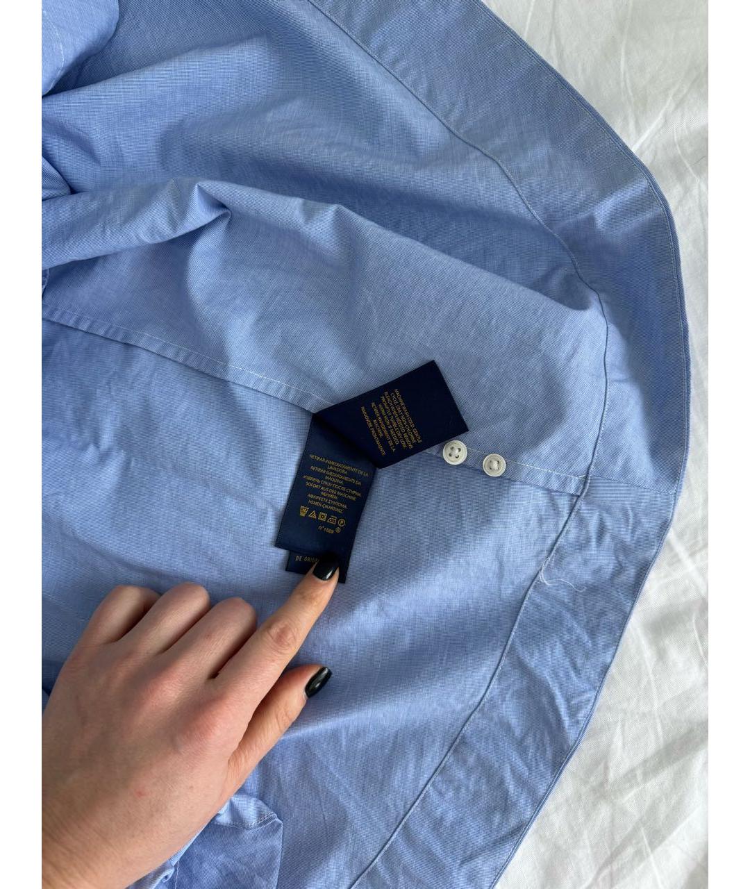 POLO RALPH LAUREN Голубое хлопковое повседневное платье, фото 7