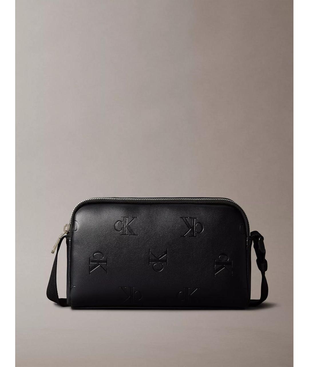 CALVIN KLEIN Черная сумка на плечо из искусственной кожи, фото 6