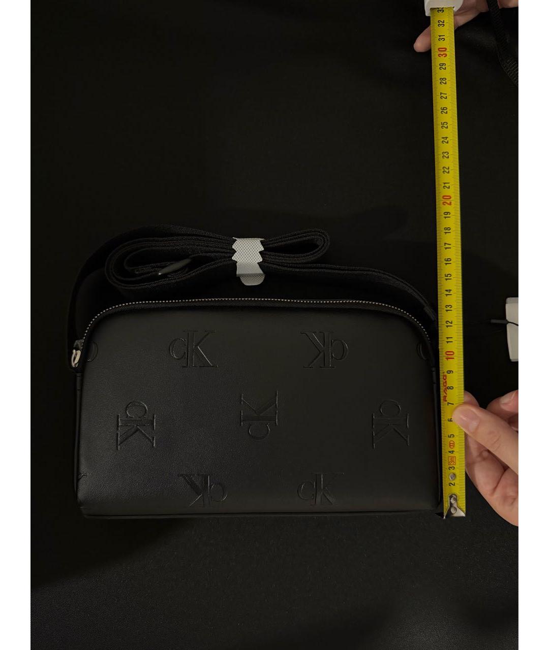 CALVIN KLEIN Черная сумка на плечо из искусственной кожи, фото 5