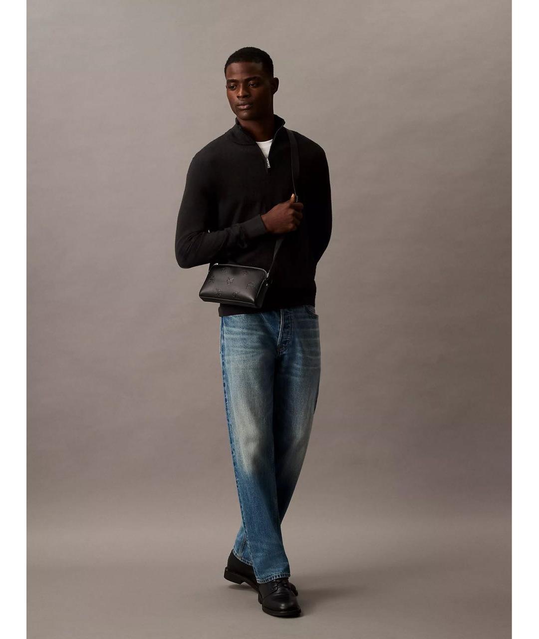 CALVIN KLEIN Черная сумка на плечо из искусственной кожи, фото 3